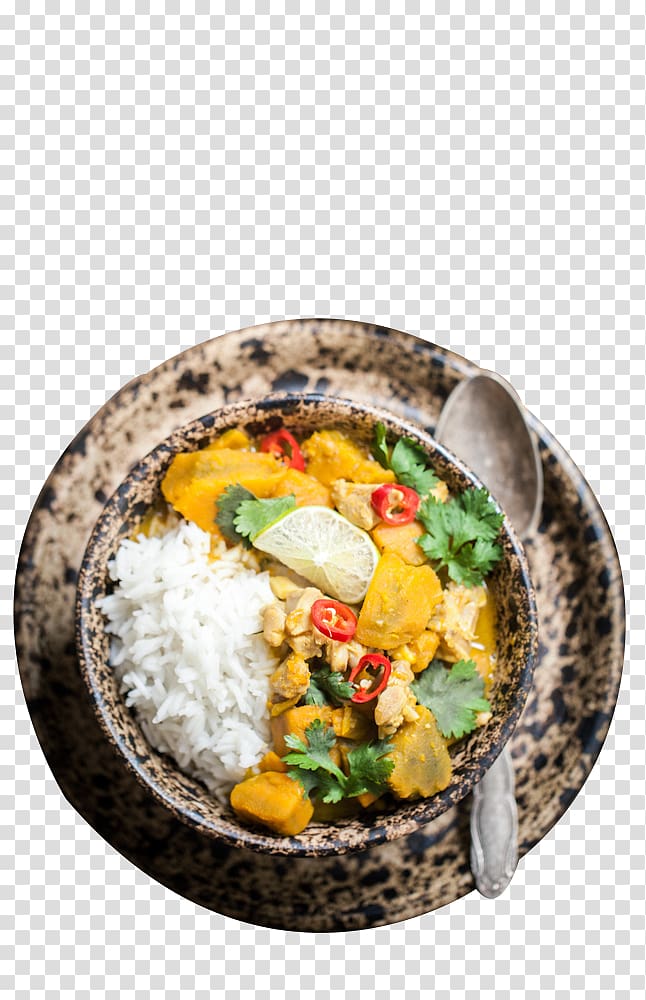 Cooked rice Coconut milk Paella Chicken curry Japanese curry, Curry Chicken Rice Bowl transparent background PNG clipart
