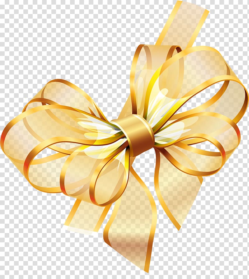 Ribbon Gold , bowknot transparent background PNG clipart