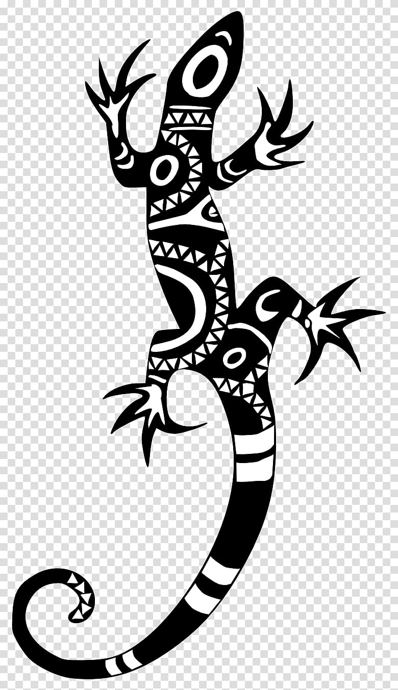 black and white lizard illustration, Lizard Polynesia Gecko Reptile Lepidodactylus lugubris, Tattoo transparent background PNG clipart