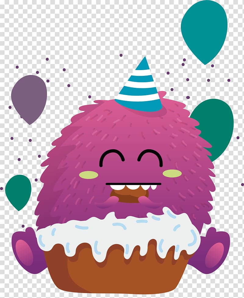 Fruitcake Birthday cake Bxe1nh , Happy to eat cake monster transparent background PNG clipart