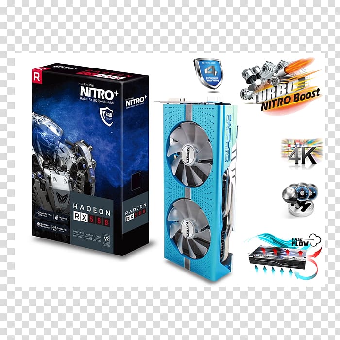 Graphics Cards & Video Adapters GDDR5 SDRAM AMD Radeon 500 series Sapphire Technology, others transparent background PNG clipart