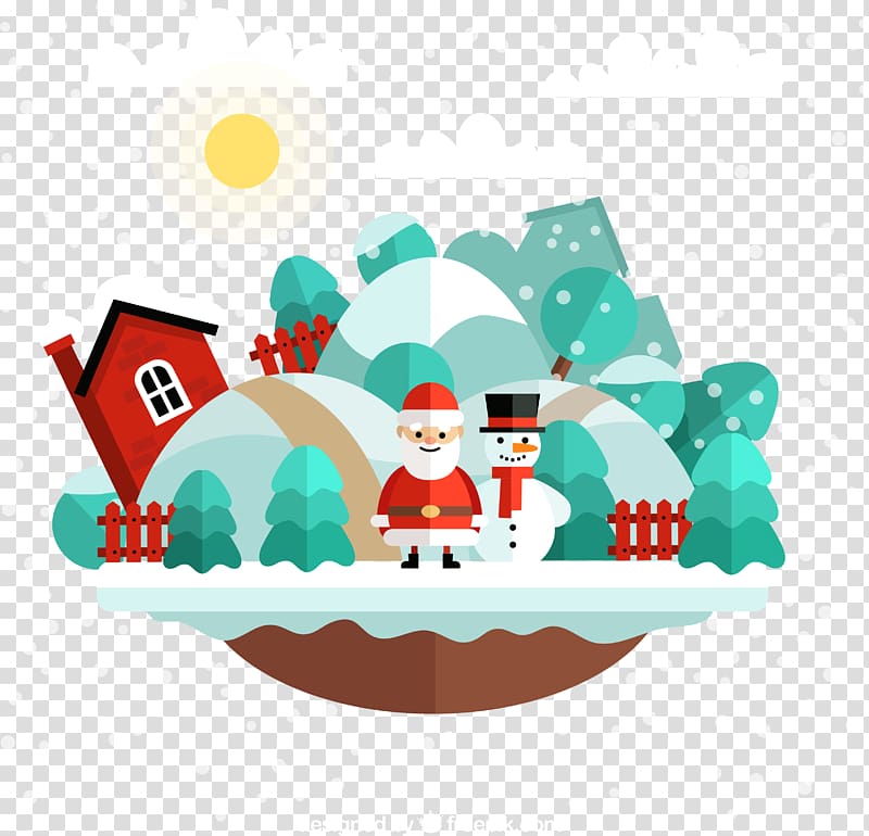 Christmas card Santa Claus Gift Nativity scene, Winter Snowman Creative transparent background PNG clipart