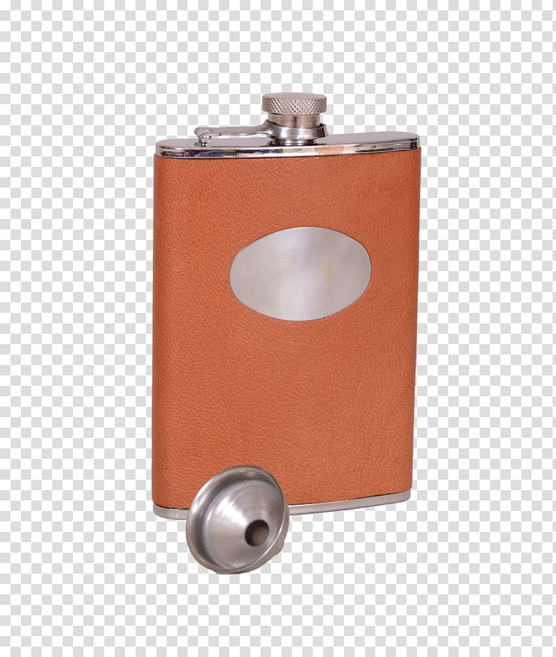 Hip flask Leather Green Stainless steel Color, flask transparent background PNG clipart