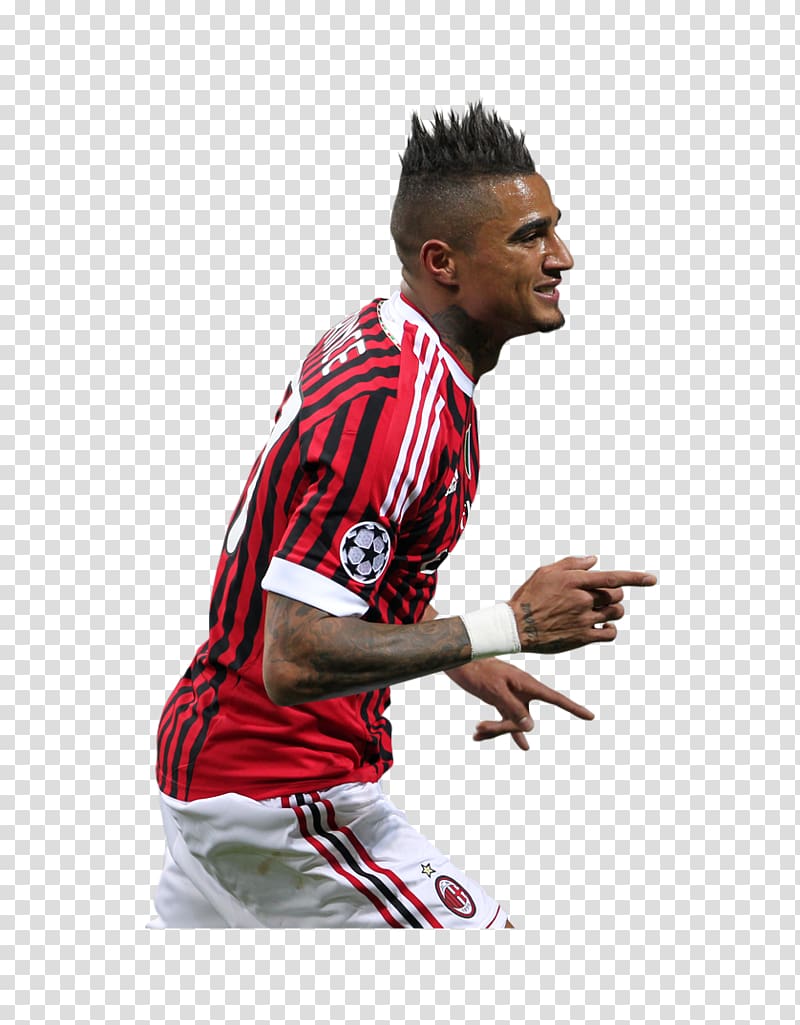 man wearing black and red jersey shirt, Kevin-Prince Boateng A.C. Milan Ghana national football team 2018 World Cup Football player, BOATENG transparent background PNG clipart