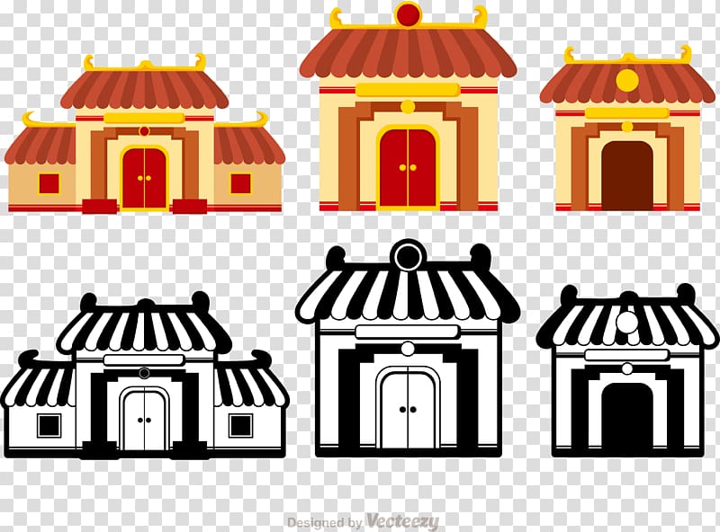 China Chinese temple , Cartoon temple collection transparent background PNG clipart