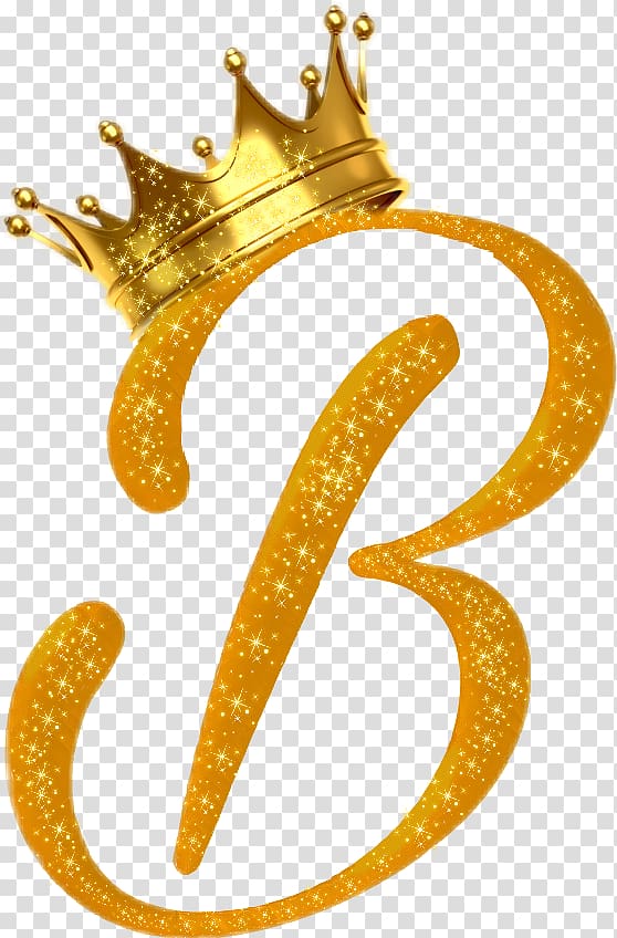 yellow letter B with crown , Letter Gold B Font, gold letter transparent background PNG clipart