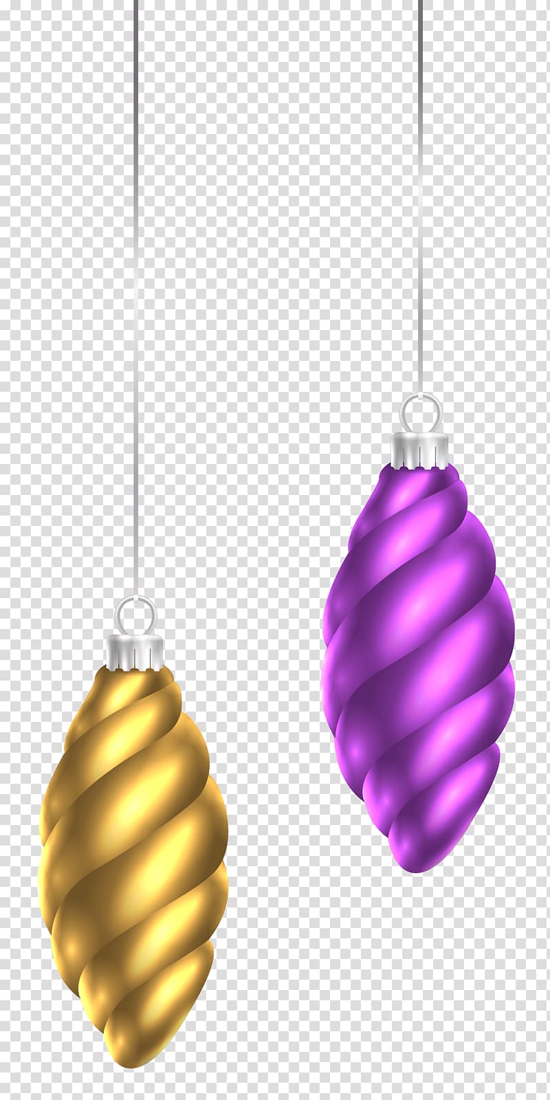 yellow and purple baubles, Christmas ornament Christmas decoration , Christmas Ornaments transparent background PNG clipart