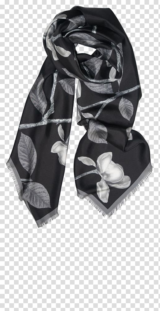 Scarf Stole Black M, Silk fabric transparent background PNG clipart