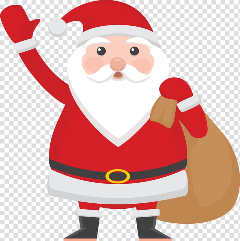 Santa Claus Christmas , Santa Claus carrying a gift bag transparent background PNG clipart