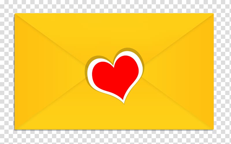 Brand Yellow Heart, envelope transparent background PNG clipart