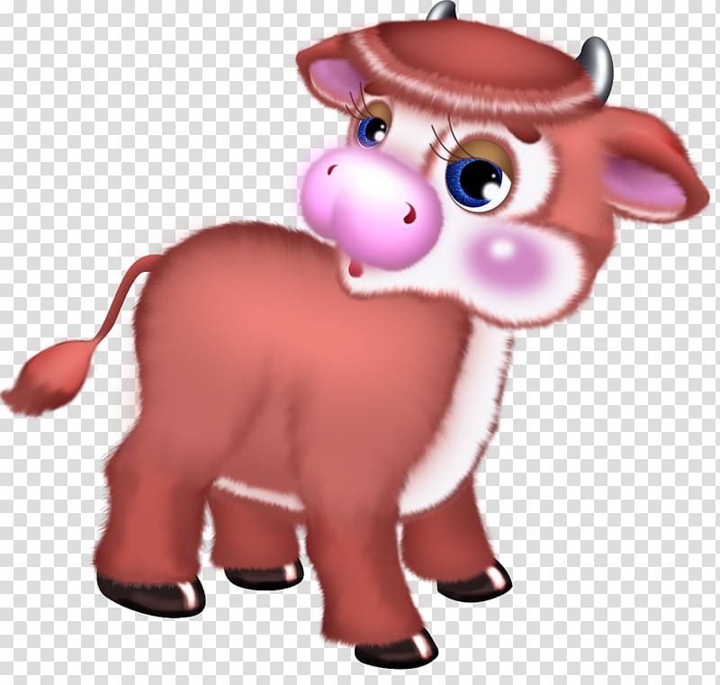 brown cow illustration, Cattle Piglet Winnie the Pooh , Cute Cow Free transparent background PNG clipart