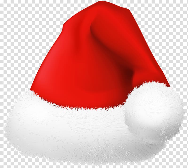 Santa Claus , Fluffy Santa Hat transparent background PNG clipart