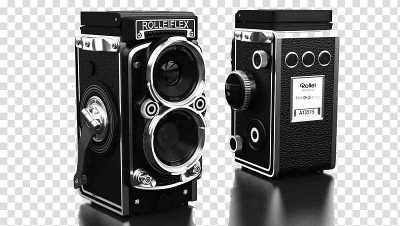 graphic film Rolleiflex Twin-lens reflex camera, Vintage Camera transparent background PNG clipart
