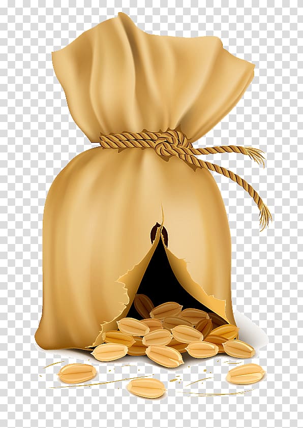 Money bag , Coffee beans transparent background PNG clipart