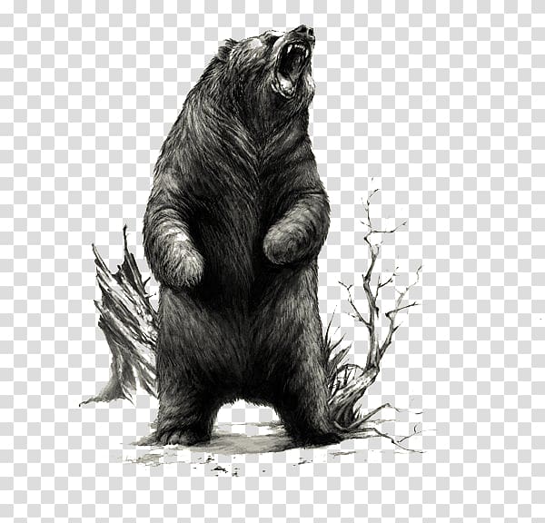 American black bear Immortal Lycanthropes Illustrator Illustration, Black cool bear illustration transparent background PNG clipart