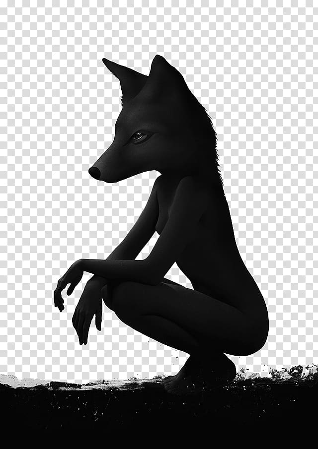 AllPosters.com Printmaking Art.com Illustration, Black fox girl transparent background PNG clipart