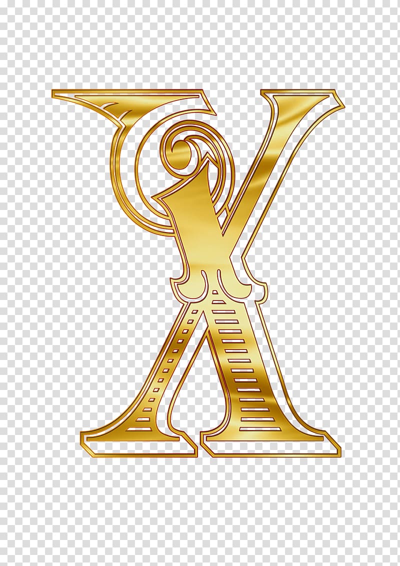 gold letter X illustration, Cyrillic Capital Letter CH transparent background PNG clipart