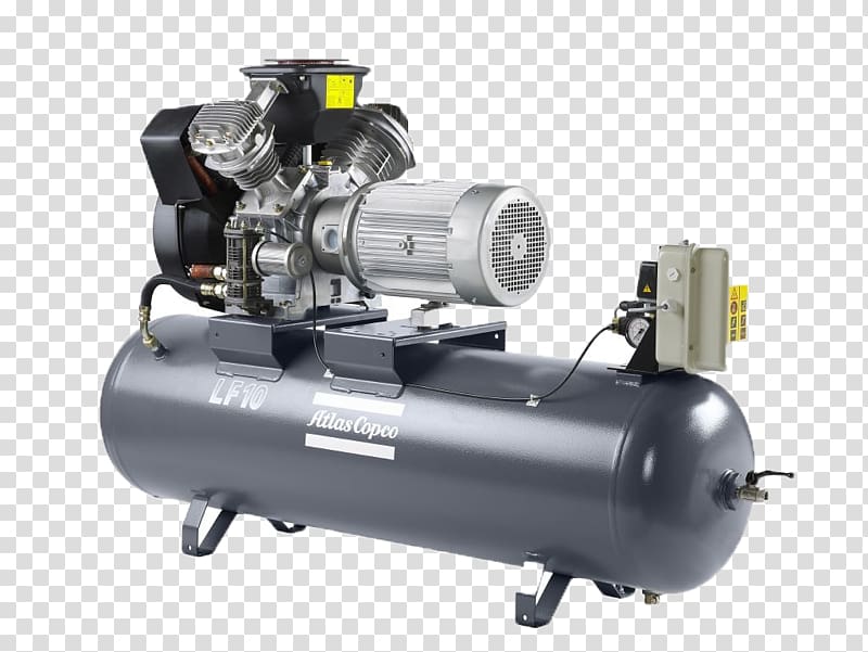 Reciprocating compressor Rotary-screw compressor Atlas Copco Compressor de ar, air Compressor transparent background PNG clipart