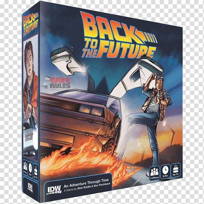 Marty McFly Dr. Emmett Brown Back to the Future Board game DeLorean time machine, Back to the future transparent background PNG clipart