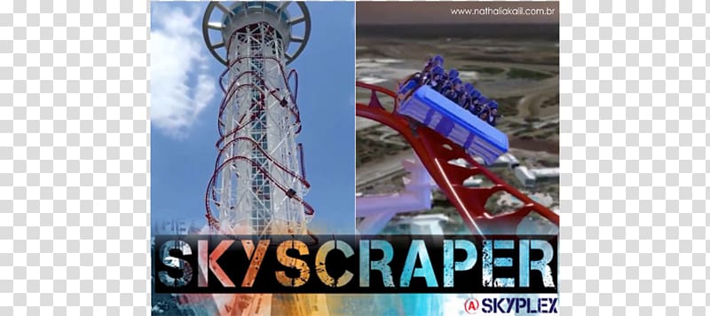 Skyscraper Wooden Roller Coaster Skyplex Amusement park, montanha russa transparent background PNG clipart