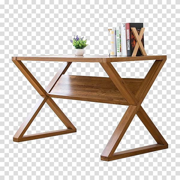 Table Office chair Desk, Wooden cross shape desk transparent background PNG clipart