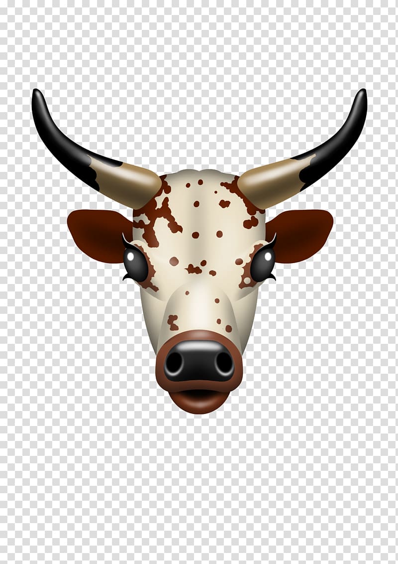 Texas Longhorn Nguni cattle South Africa Emoji, cow transparent background PNG clipart