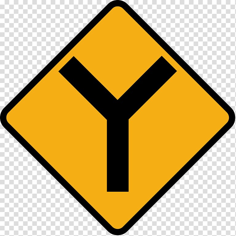 Traffic sign Three-way junction Road, traffic signs transparent background PNG clipart