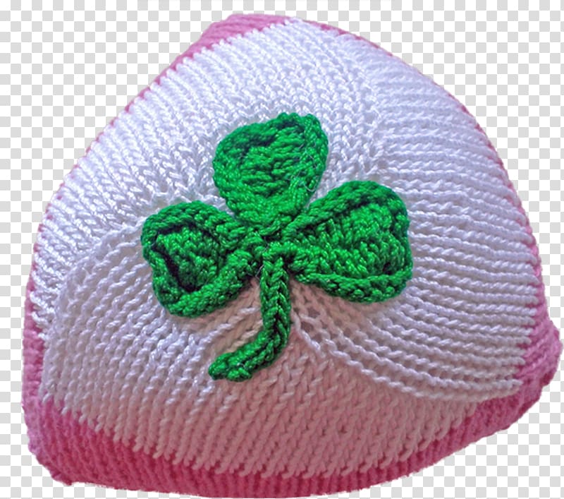 Wool Knit cap Headgear Crochet, clover transparent background PNG clipart