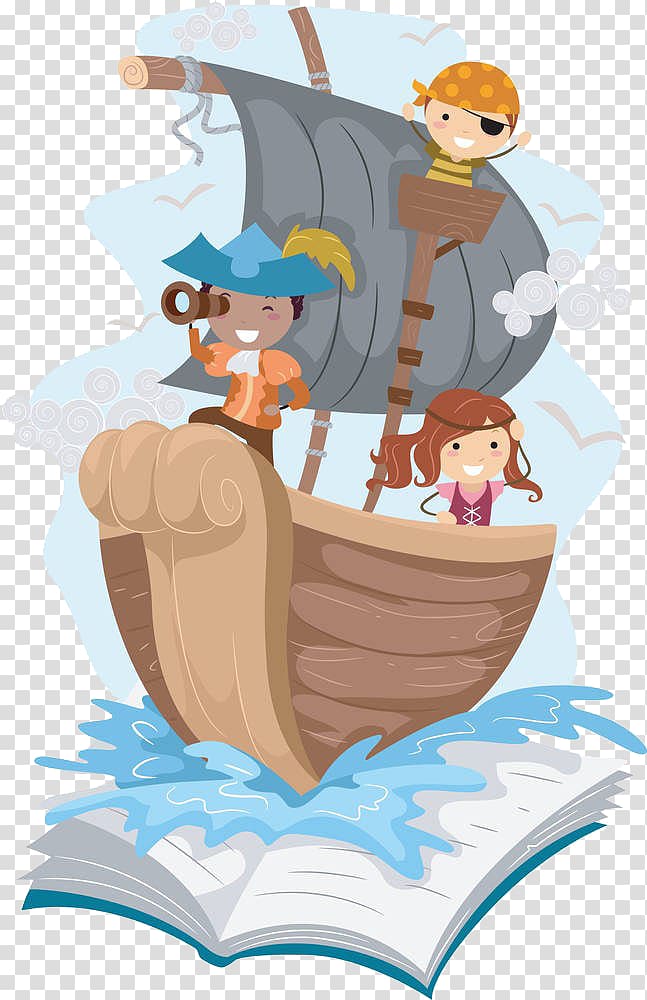 children on pirate ship illustration, Sticker Piracy Adhesive Wall decal Advertising, Creative cartoon pirate ship transparent background PNG clipart