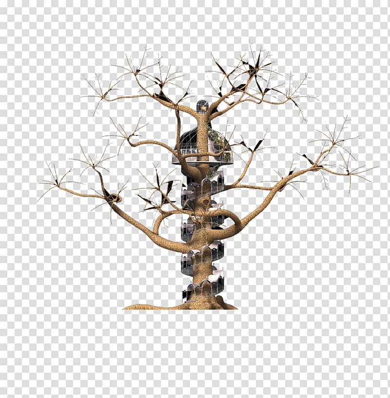 Twig House Stairs, Creative tree house transparent background PNG clipart