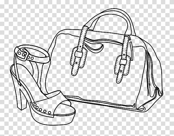 Slipper High-heeled shoe Handbag Drawing, Handbag and shoes Watercolor transparent background PNG clipart
