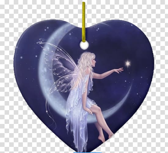 Fairy Gifts Angel Blue moon, heart ornament transparent background PNG clipart