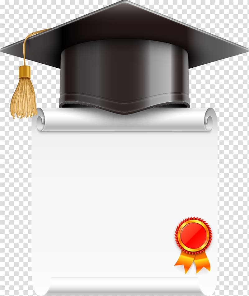 Graduation Hat And Bachelor Certificates Cartoon Vector Icon