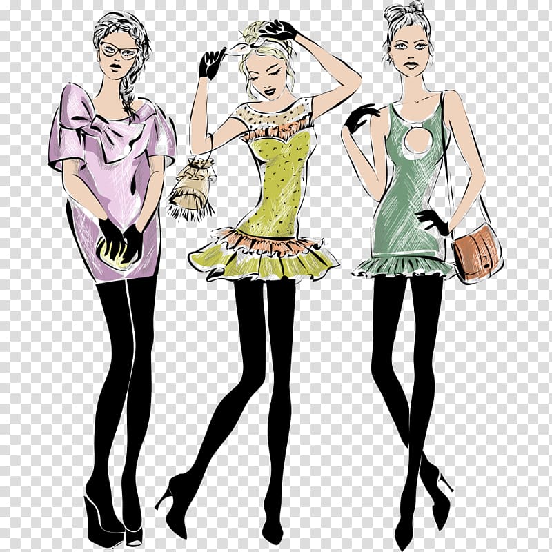 Fashion show fashion model Illustration, cartoon model transparent background PNG clipart