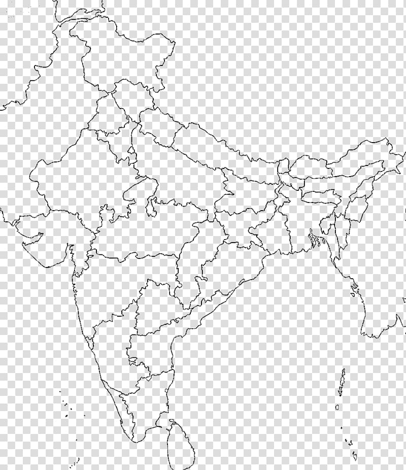 States and territories of India Blank map Mapa polityczna, indian map transparent background PNG clipart
