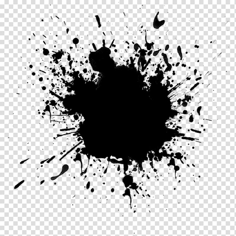 Painting Splatter film Black and white , paint transparent background ...