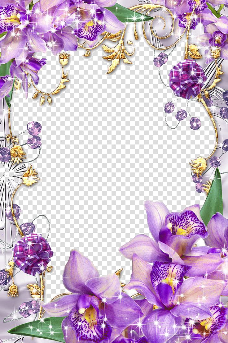 purple flowers , Paper Flower Purple frame , Purple Border Frame transparent background PNG clipart