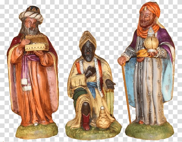 three kings figurines, Wise Men Figures transparent background PNG clipart