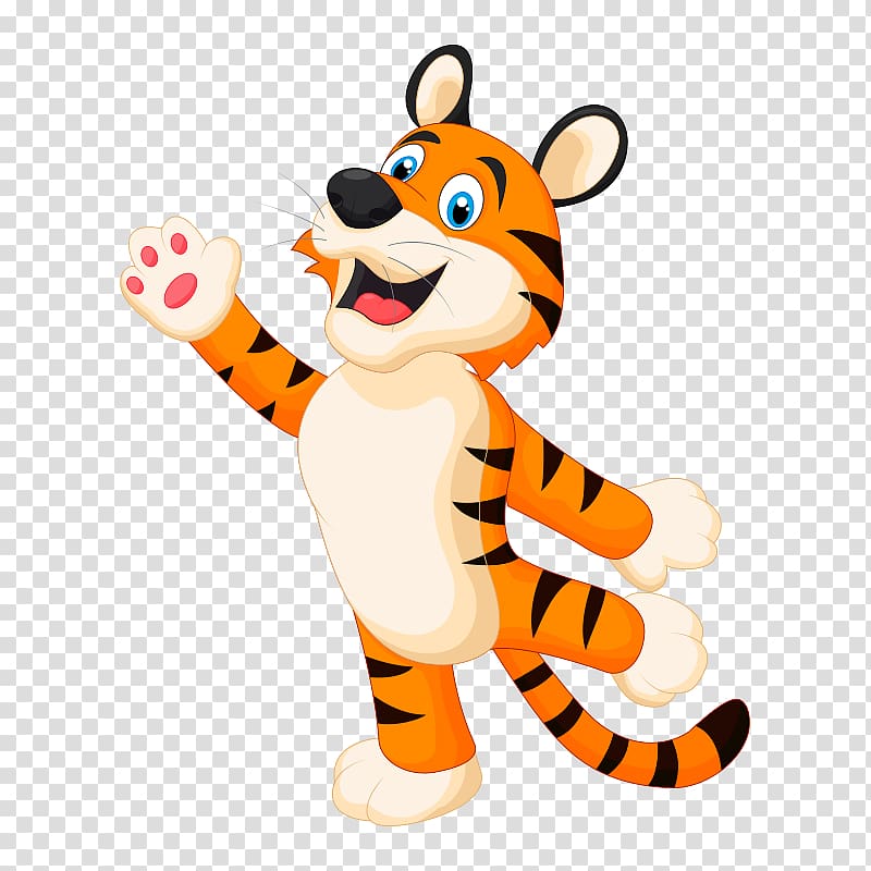 Tiger Illustration, cartoon tiger transparent background PNG clipart