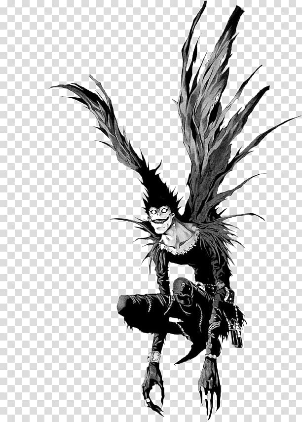 Ryuk illustration, Light Yagami Ryuk Rem Misa Amane, Death note shinigami transparent background PNG clipart