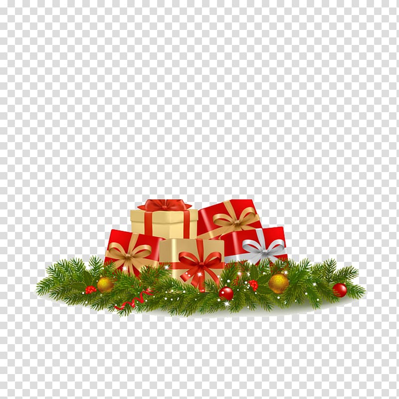 Santa Claus Christmas New Year Illustration, gift transparent background PNG clipart