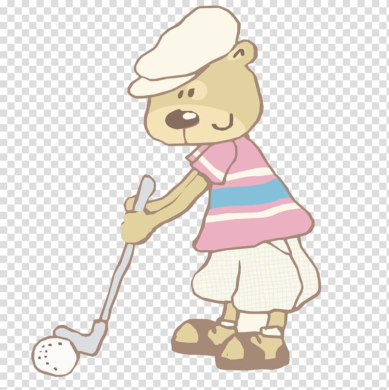 Golf Cartoon , Playing golf dog transparent background PNG clipart