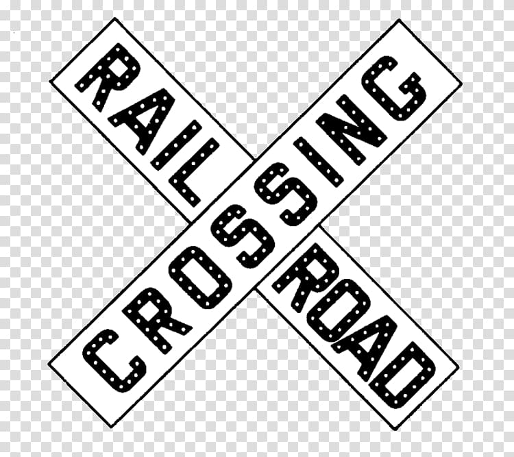 Rail transport Train Crossbuck Level crossing Signage, railroad signs transparent background PNG clipart