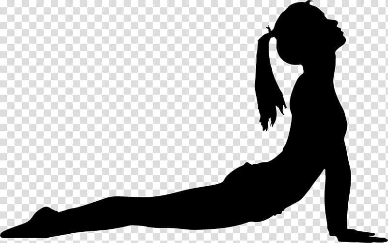 Silhouette Stretching Yoga , yoga girl transparent background PNG clipart