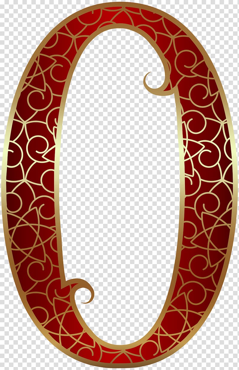 red and gold 0 symbol, , Gold Red Number Zero transparent background PNG clipart