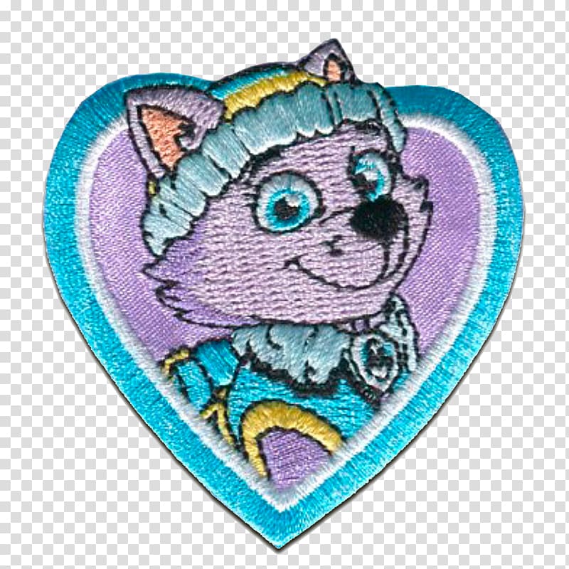 Iron-on Embroidered patch Clothing catch-the-patch Aufnäher / Bügelbild Appliqué, paw patrol everest transparent background PNG clipart