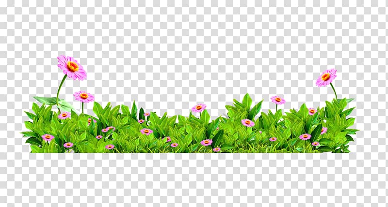 green and pink floral border digital 3D art, Decorative patterns of green flowers transparent background PNG clipart