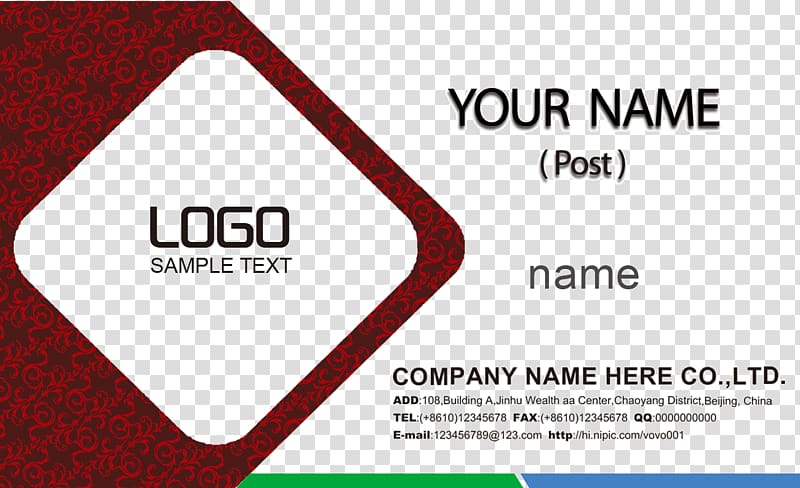 Logo Sample Text Business Card Art Wove Card Transparent