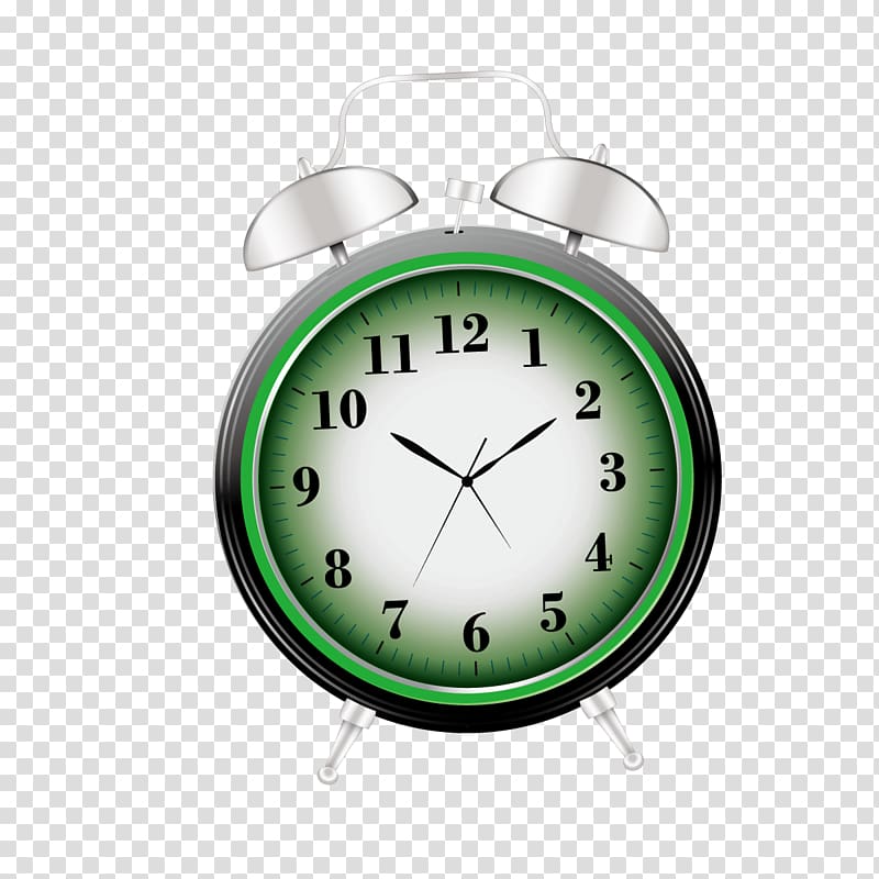Alarm clock Green, Green Alarm Clock transparent background PNG clipart