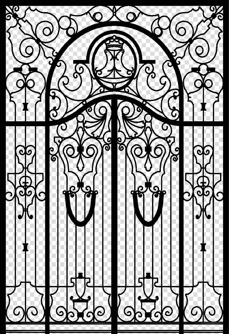 Gate Wrought iron Fence, Continental door transparent background PNG clipart